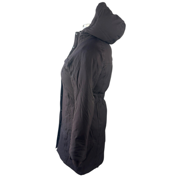 The North Face Parka Coat HyVent Goose Down Hooded Brown Winter Women’s Small - Picture 11 of 16